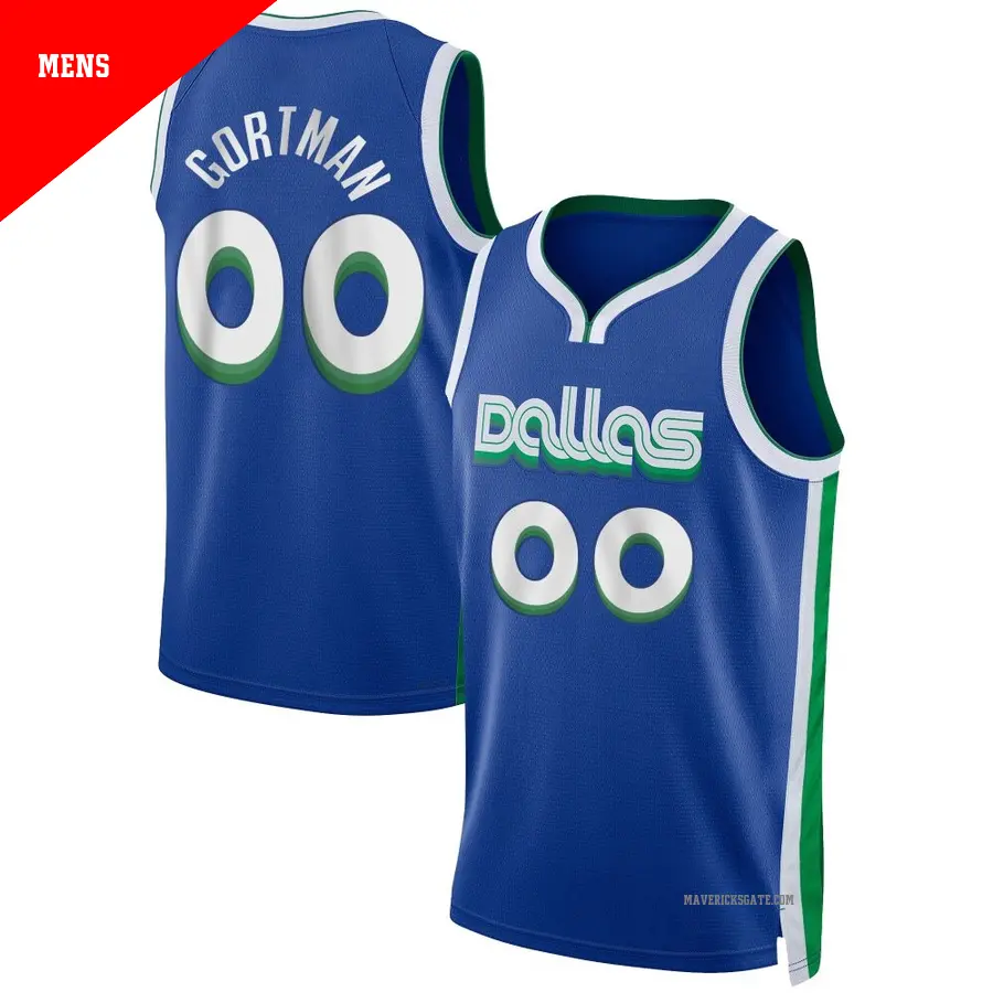 ＃00 Men's Jazian Gortman Dallas Mavericks 2022/23 Swingman Blue City Edition Jersey