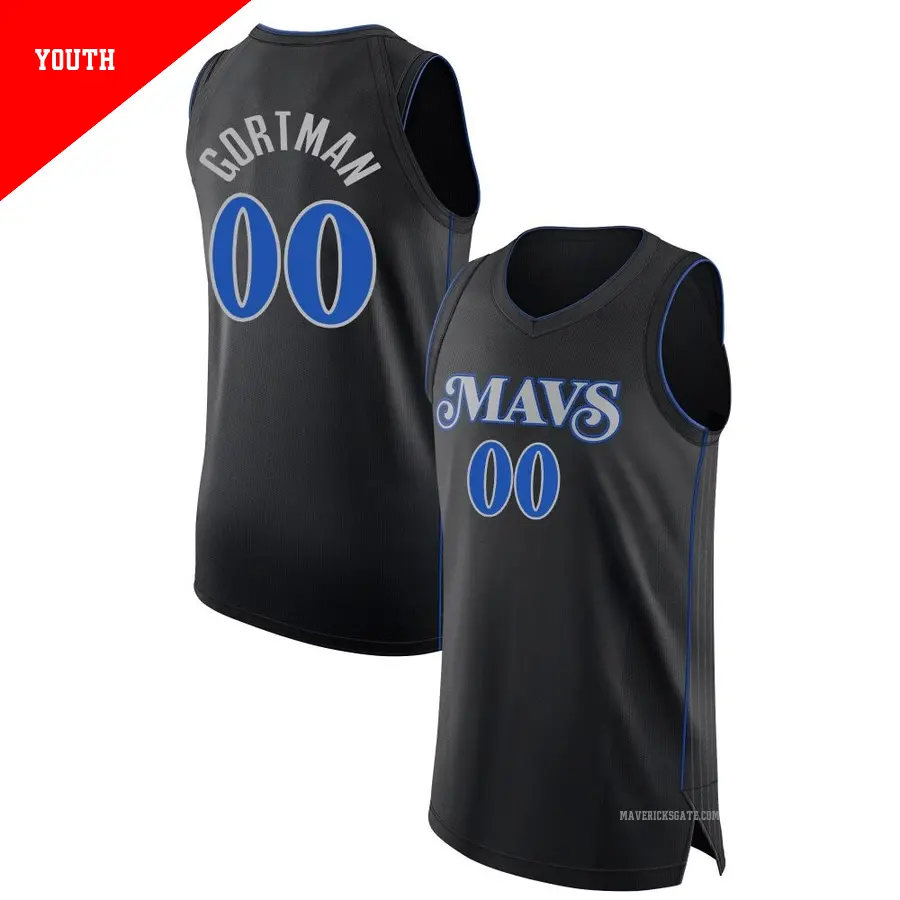 ＃00 Youth Jazian Gortman Dallas Mavericks 2023/24 Authentic Black City Edition Jersey