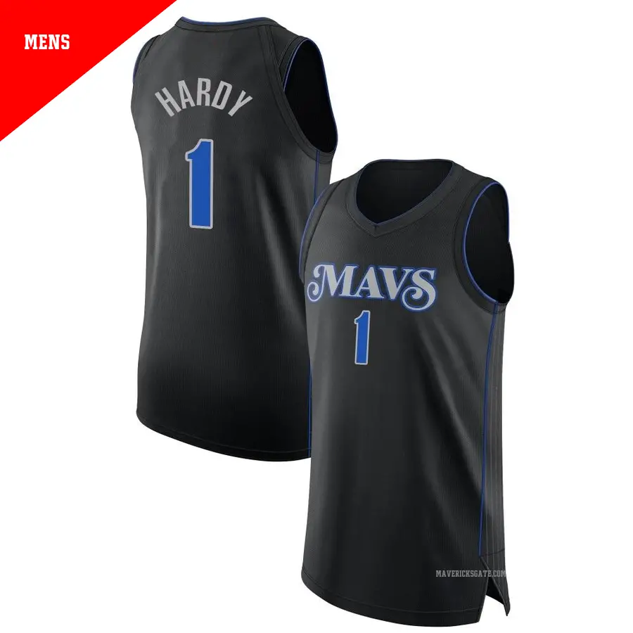 ＃1 Men's Jaden Hardy Dallas Mavericks 2023/24 Authentic Black City Edition Jersey