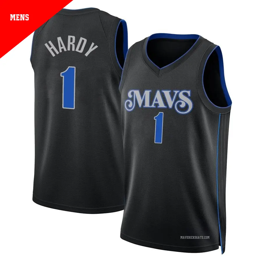 ＃1 Men's Jaden Hardy Dallas Mavericks 2023/24 Swingman Black City Edition Jersey