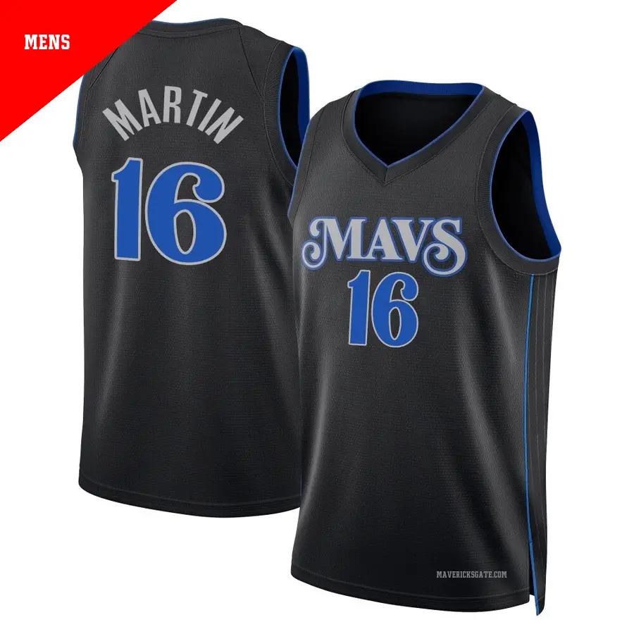 ＃16 Men's Caleb Martin Dallas Mavericks 2023/24 Swingman Black City Edition Jersey