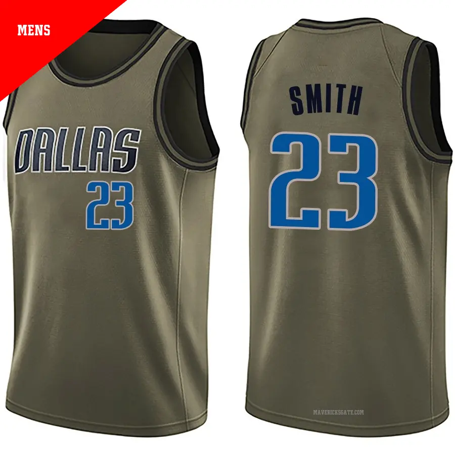 ＃23 Men's Tyler Smith Dallas Mavericks Green Swingman Salute to Service Jersey