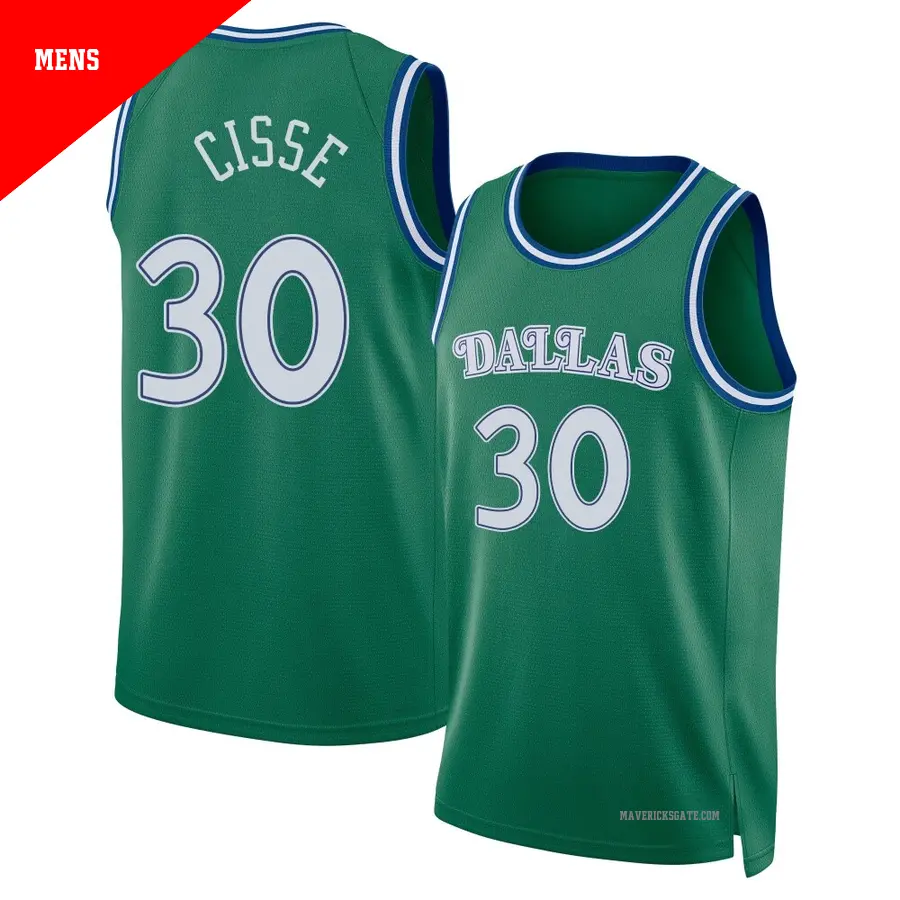 ＃30 Men's Moussa Cisse Dallas Mavericks 2025/26 Swingman Green Classic Edition Jersey