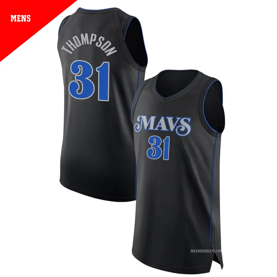 ＃31 Men's Klay Thompson Dallas Mavericks 2023/24 Authentic Black City Edition Jersey