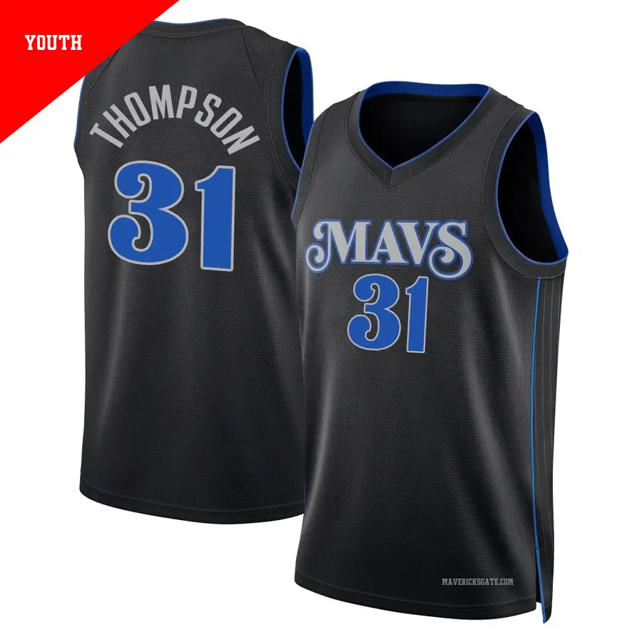 ＃31 Youth Klay Thompson Dallas Mavericks 2023/24 Swingman Black City Edition Jersey