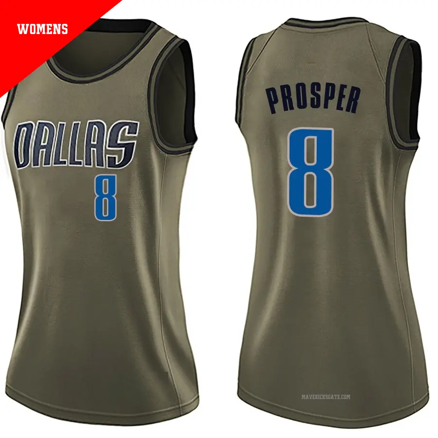 8 Women s Olivier Maxence Prosper Dallas Mavericks Green Swingman Salute to Service Jersey